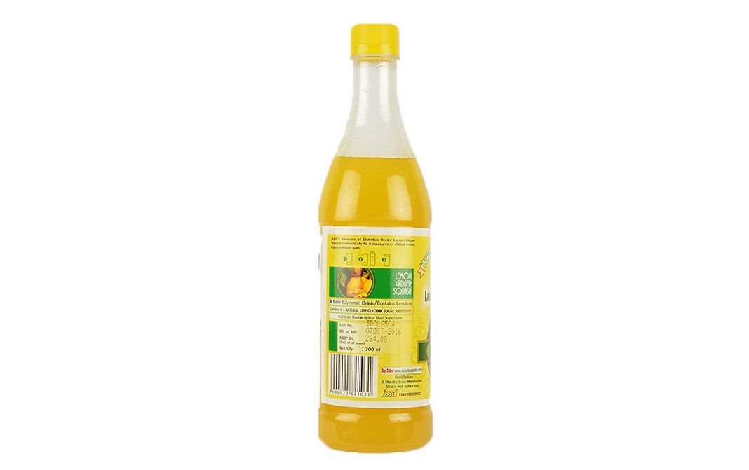 Dezire Natural Lemon Ginger Squash    Glass Bottle  700 millilitre